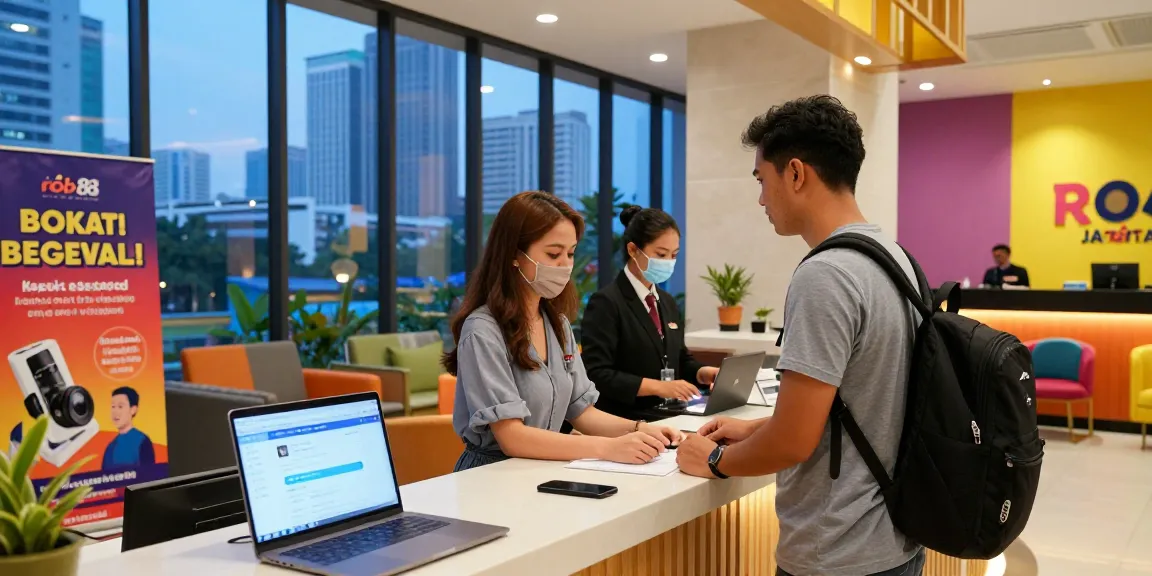Couple using rokok88 login to book a hotel in Jakarta Barat